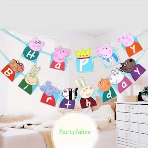 5 Meter Peppa Pig alles Gute zum Geburtstag Banner Wimpelkette Partydekoration Flaggen Kinder UK Verkäufer Schnelle Lieferung