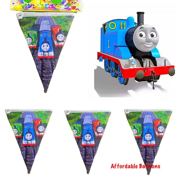 10 X Thomas The Tank Engine Themed Flag Banner Bunting Children's Birthday Party - UK Seller