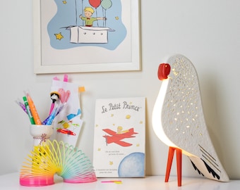 Papier-mache tafellampen, vogel nachtlampje, bedlampje voor esthetische woondecoratie, kerstcadeau, recycling, verlichting, papier-maché bureaulamp
