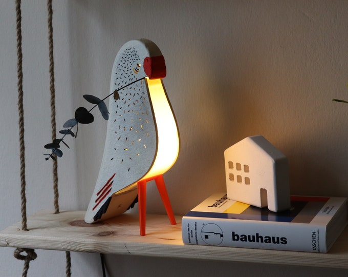 Pappmache Tischlampen, Vogel Nachtlicht, Nachttischlampe für Ästhetische Wohnkultur, Weihnachtsgeschenk, Recycling, Beleuchtung, Pappmache Schreibtischleuchte