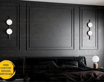 Kit de paneles de pared precortados, pintables, impermeables, con marcos personalizados, fácil instalación