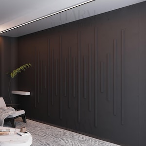 Modern Accent Wall Paneling Kit, Vertical Wall Molding, Pre-cut ...