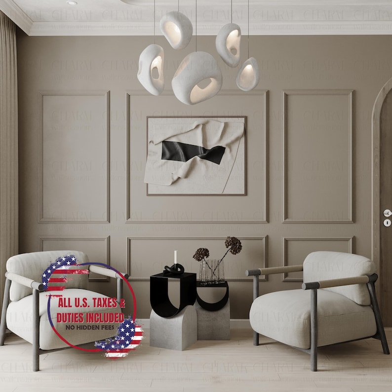 Pre-Cut Wall Paneling Kit, Paintable, Waterproof, Custom Frames, Easy Installation image 3