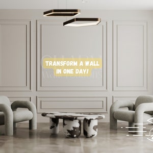 Pre-Cut Wainscoting Wall Moulding Kit: Primed Accent Wall Panels