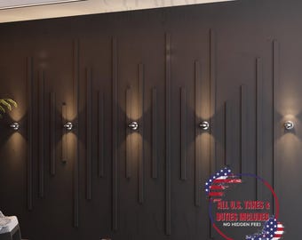 Kit de paneles de pared con acento moderno, molduras verticales, paneles de revestimiento precortados