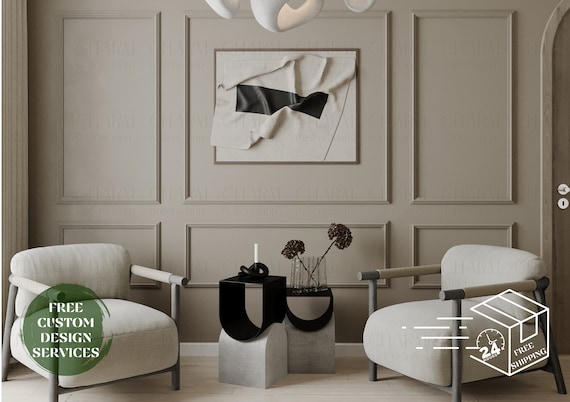 Pre-Cut Wall Paneling Kit, Paintable, Waterproof, Custom Frames, Easy Installation