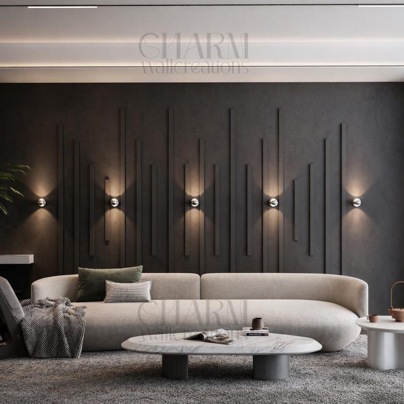 Modern Accent Wall Paneling Kit, Vertical Wall Molding, Pre-cut ...