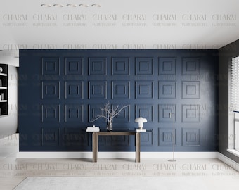 Pre-Cut Wall Panel Kit, Paintable, Waterproof, Custom Frames, Easy Installation