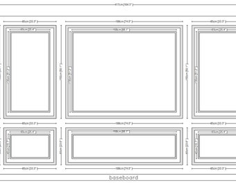 Custom made wall molding design have done for Giovanna - 6 Double Frames Wainscoting Panel