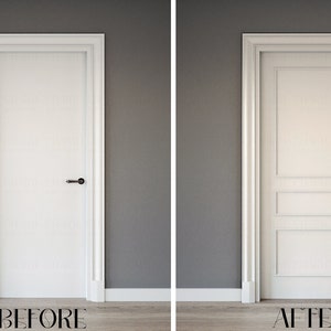 Pre-Cut Door Moulding Kit: Primed Wainscoting Panel Frames