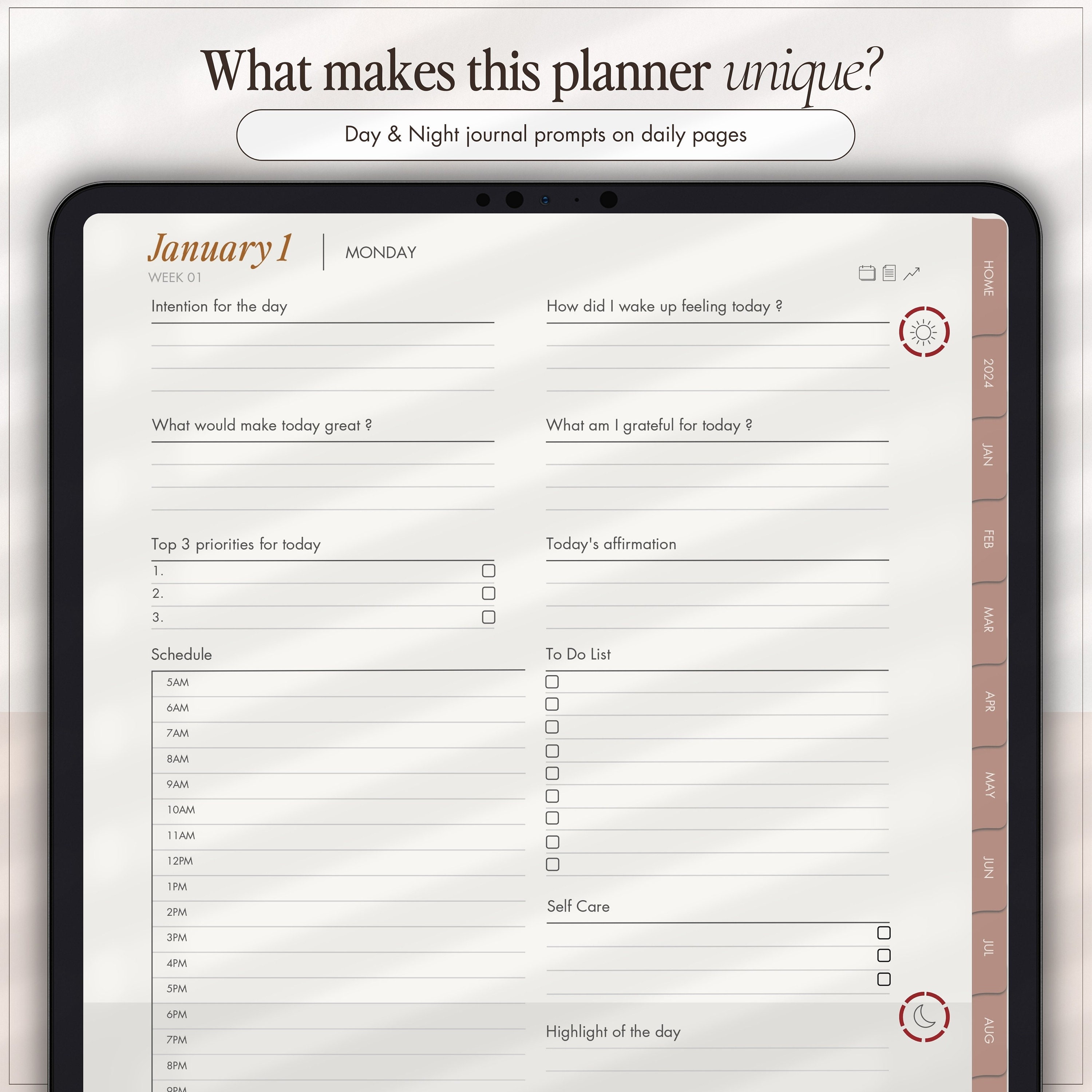 2024 Digital Planner, 2024 Calendar, Goodnotes Planner, Digital Planner ...
