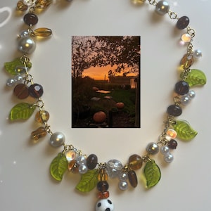 Fall theme beaded necklace