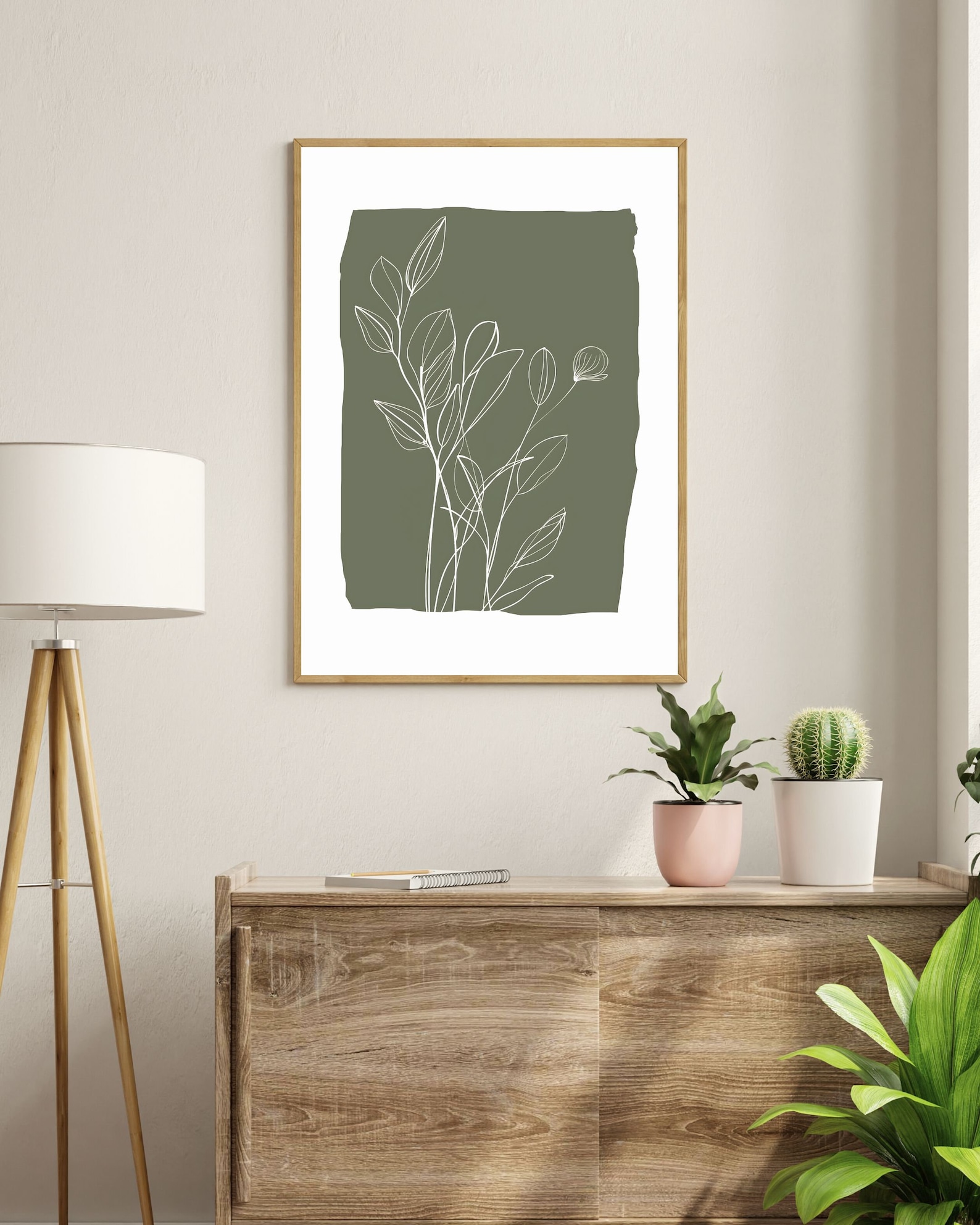 Sage Green Botanical Leaves, Sage Green Wall Art, Botanical Print, Wall ...