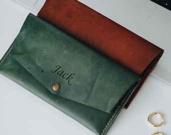 Leather Long Wallet: Engraved Ladies Wallet