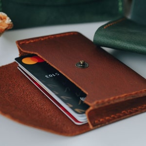 Handmade Leather Card Holder, Credit Card Holder, Mini Card Holder, Slim Card Case, Handmade Card Case, Mens Cardholder, Mini Card Wallet