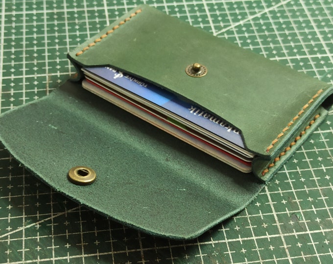Handgefertigter Leder Kartenhalter, Kreditkartenhalter, Mini Kartenhalter, Slim Kartenetui, handgemachtes Kartenetui, Herren Kartenhalter, Mini Kartenetui