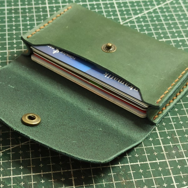 Handmade Leather Card Holder, Credit Card Holder, Mini Card Holder, Slim Card Case, Handmade Card Case, Mens Cardholder, Mini Card Wallet