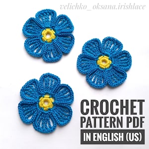 Modello di fiori all'uncinetto Modello di fiori in pizzo Bellissimo fiore all'uncinetto Applicazione di fiori Motivi floreali per pizzo irlandese Fiore fatto a mano all'uncinetto