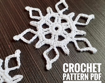 Crochet Snowflake Pattern: Christmas Ornament, New Year Decor (PDF Pattern)