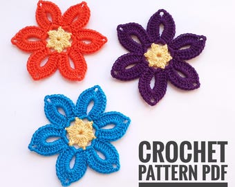 Easy Crochet Flower Pattern: Irish Lace Motif (PDF)
