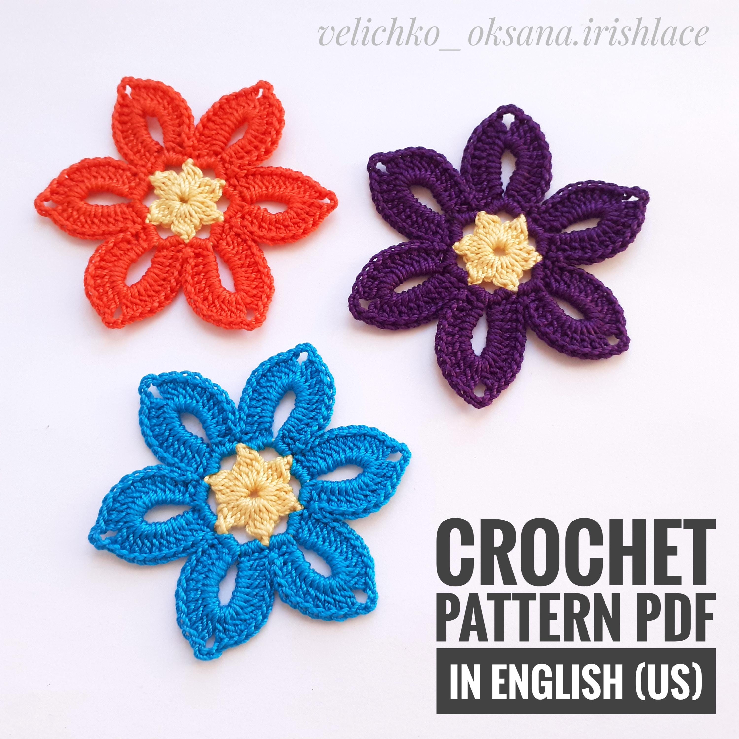 Easy Crochet Flower Pattern: Irish Lace Motif (PDF) - Etsy