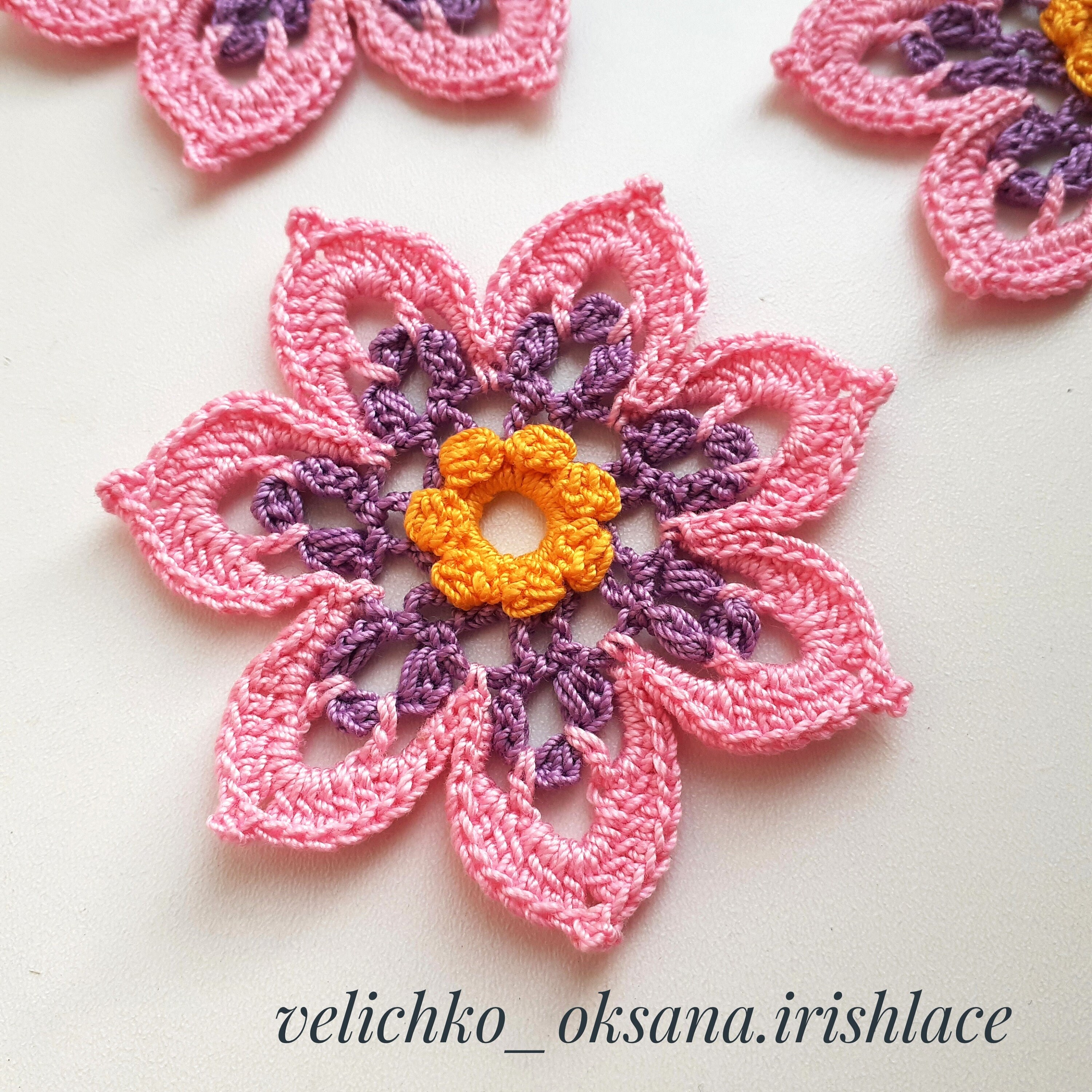Beautiful Crochet Flower Pattern Lace Flowers Pattern Motifs Floral for ...
