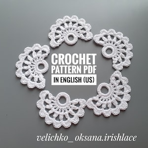 Easy Crochet Pattern flower tutorial Сrochet motif pattern  Irish lace motif Crochet flower tutorial with detailed photo and description PDF