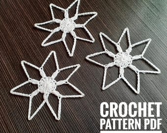 Crochet Snowflake Pattern: Easy Christmas Ornament (PDF Pattern)