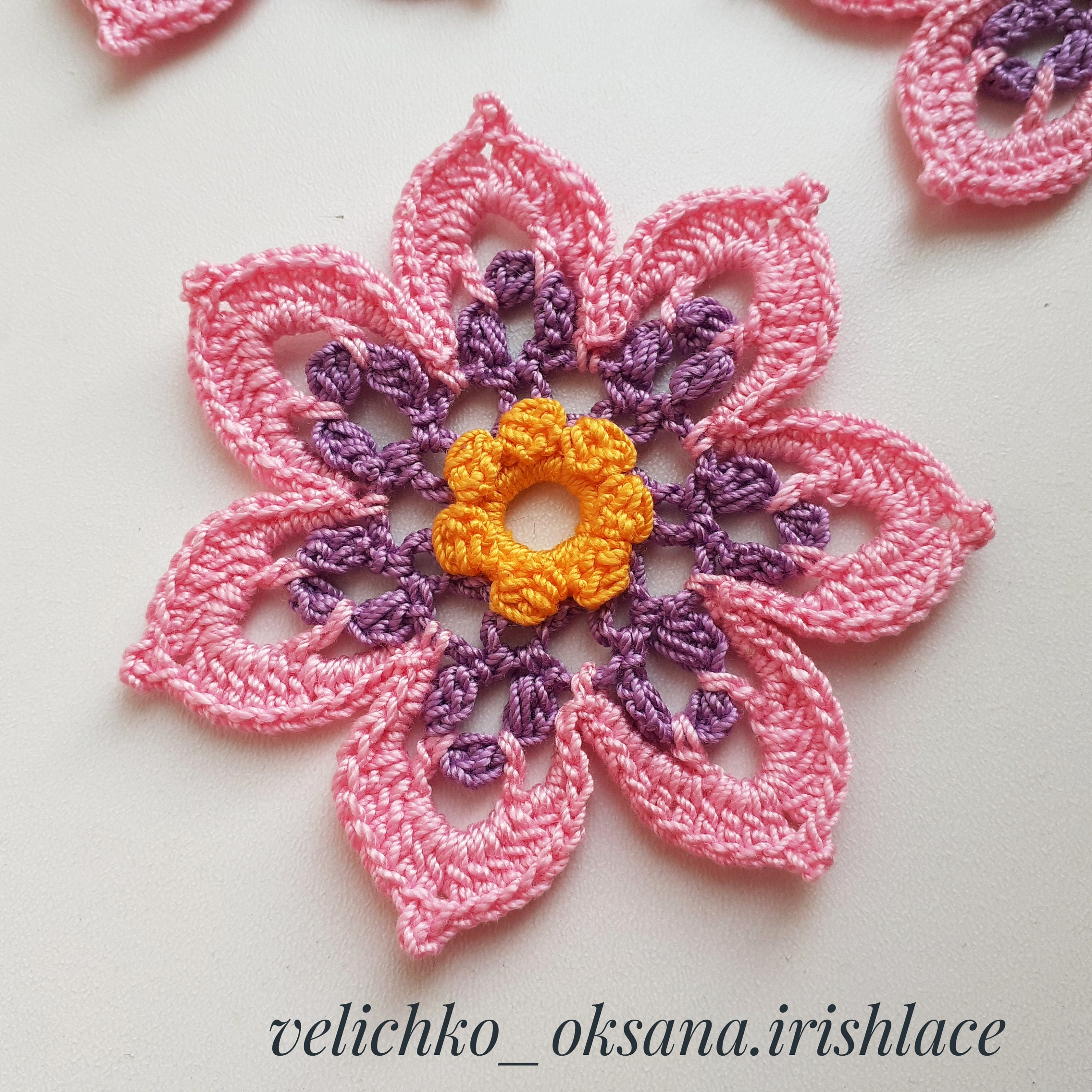 Beautiful Crochet Flower Pattern Lace Flowers Pattern Motifs Floral for ...