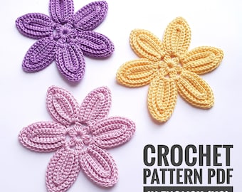 Crochet Flower Pattern: Irish Lace Floral Applique (PDF Pattern)