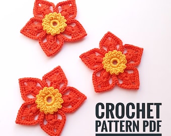 Crochet Flower Pattern: Irish Lace Motif Applique (PDF Pattern)