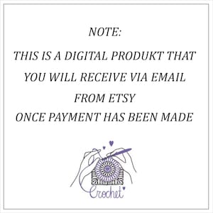 K&ouml;nnte beinhalten: Hinweis: Dies ist ein digitales Produkt, das Sie per E-Mail von Etsy erhalten, sobald die Zahlung erfolgt ist. Illustration von H&auml;nden, die mit einer violetten H&auml;kelnadel und Garn h&auml;keln.