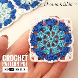 Oma-Quadrat-Muster Einfaches Häkeln eines durchbrochenen Quadrats Oma-Quadrat-Muster-Häkelmotiv Schritt-für-Schritt-Häkelanleitung für afghanisches Motiv