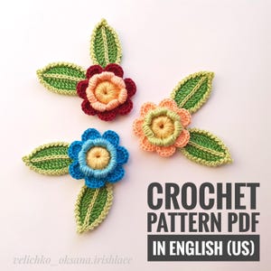 Irish Crochet Flower & Leaf Motifs: DIY Lace Patterns (PDF)