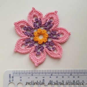Beautiful crochet flower pattern Lace flowers pattern Motifs floral for Irish lace Blossom applique Crochet flowers tutorial. image 5