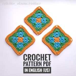 Granny Square Crochet Pattern: Easy Square Motif (PDF)