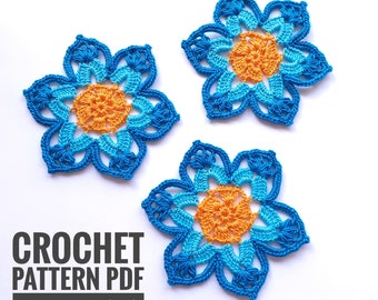 Beautiful crochet flower pattern Lace flowers pattern Crochet Blossom Tutorial Irish Lace Applique Pattern Stunning Crochet Flower Design