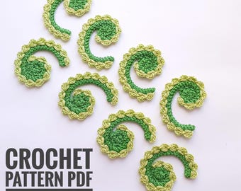 Irish Crochet Lace Pattern: Swirl Motif Applique (PDF Pattern)