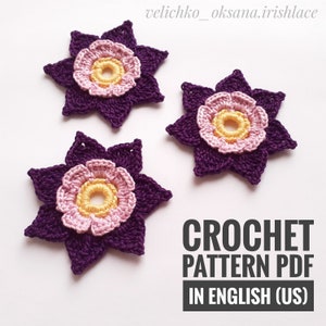 Modello di fiore in pizzo irlandese fatto a mano, tutorial fai da te all'uncinetto, bellissimo modello di fiore all'uncinetto, modello di fiori in pizzo, applicazione di fiori