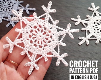Crochet Snowflake Pattern: Christmas Ornament, New Year Decor (PDF Pattern)
