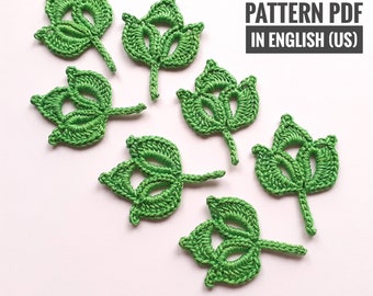 Patrón de crochet de hojas otoñales: Decoración otoñal con encaje irlandés (patrón en PDF)