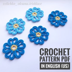 Fiori all'uncinetto fai-da-te Tutorial floreale in pizzo irlandese Tutorial passo dopo passo sui fiori all'uncinetto Modello di fiore all'uncinetto per bellissime applicazioni floreali