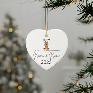 Mr and Mrs Christmas Ornament / Personalized Wedding Gift / First Christmas Married Ornament / Newlywed Gift / Our First Christmas Ornament