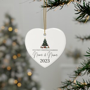 Mr and Mrs Christmas Ornament / Personalized Wedding Gift / First Christmas Married Ornament / Newlywed Gift / Our First Christmas Ornament
