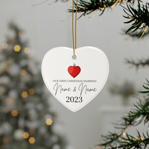 Mr and Mrs Christmas Ornament / Personalized Wedding Gift / First Christmas Married Ornament / Newlywed Gift / Our First Christmas Ornament