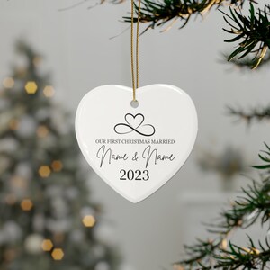 Mr and Mrs Christmas Ornament / Personalized Wedding Gift / First Christmas Married Ornament / Newlywed Gift / Our First Christmas Ornament