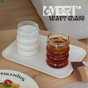 Wavy Glass | Bubble Glass | Nordic | Aesthetic | Minimalist | Glassware | Coffee | Drinks | Glass Cup