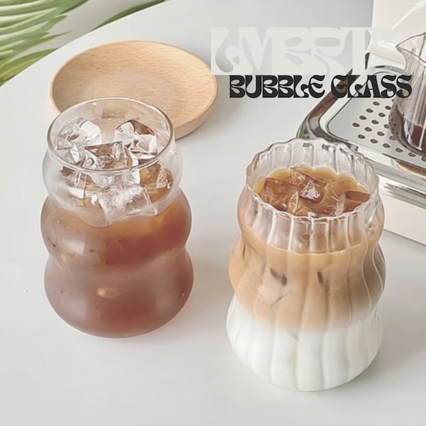 Bubble Glass | Ribbed Glass | Aesthetic | Minimalist | Coffee | Drinks | Cocktail | Glassware | Nordic