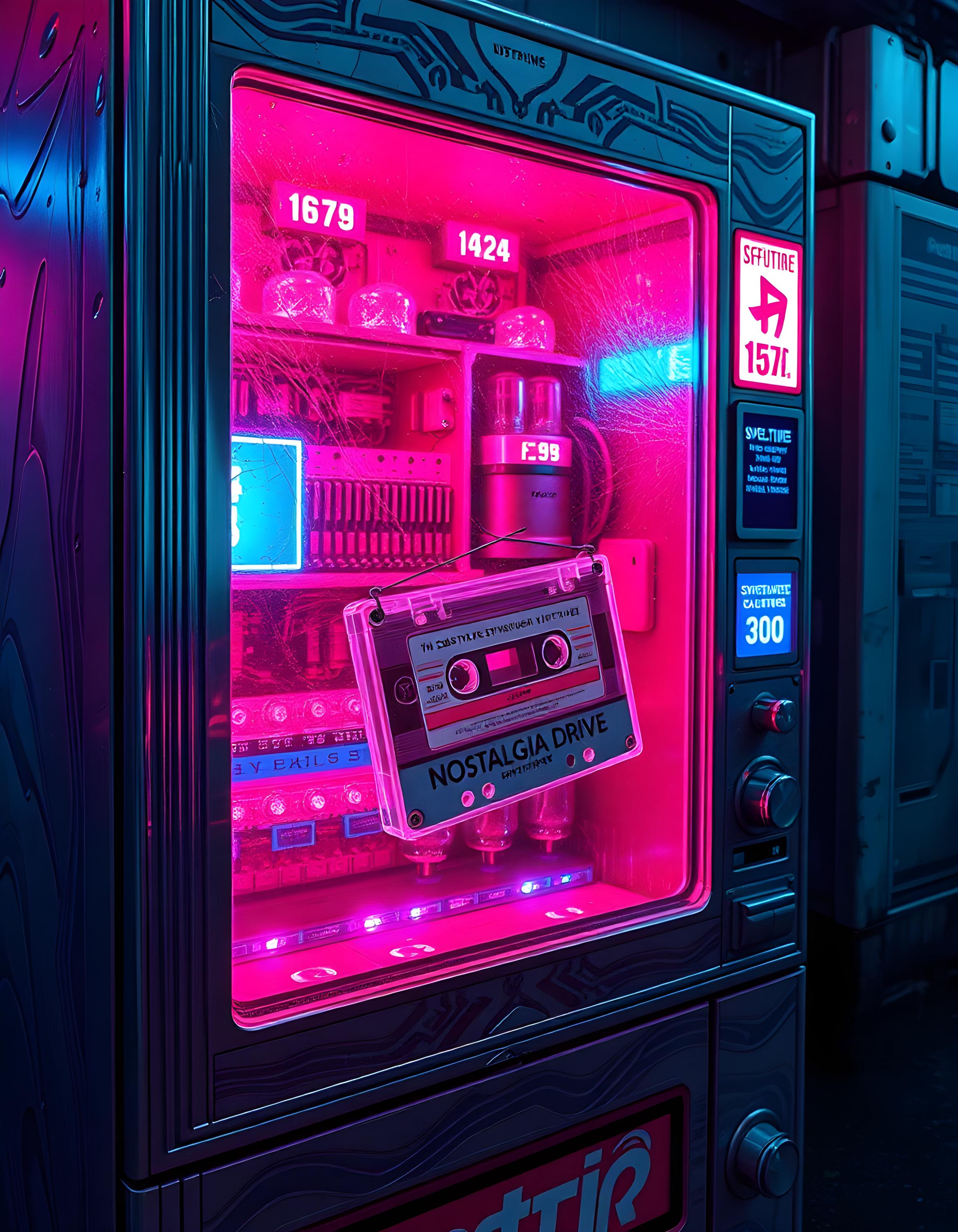 Retrofutu 5 Piece Gallery Wall Set Sci Fi Vending Machine Art Prints 