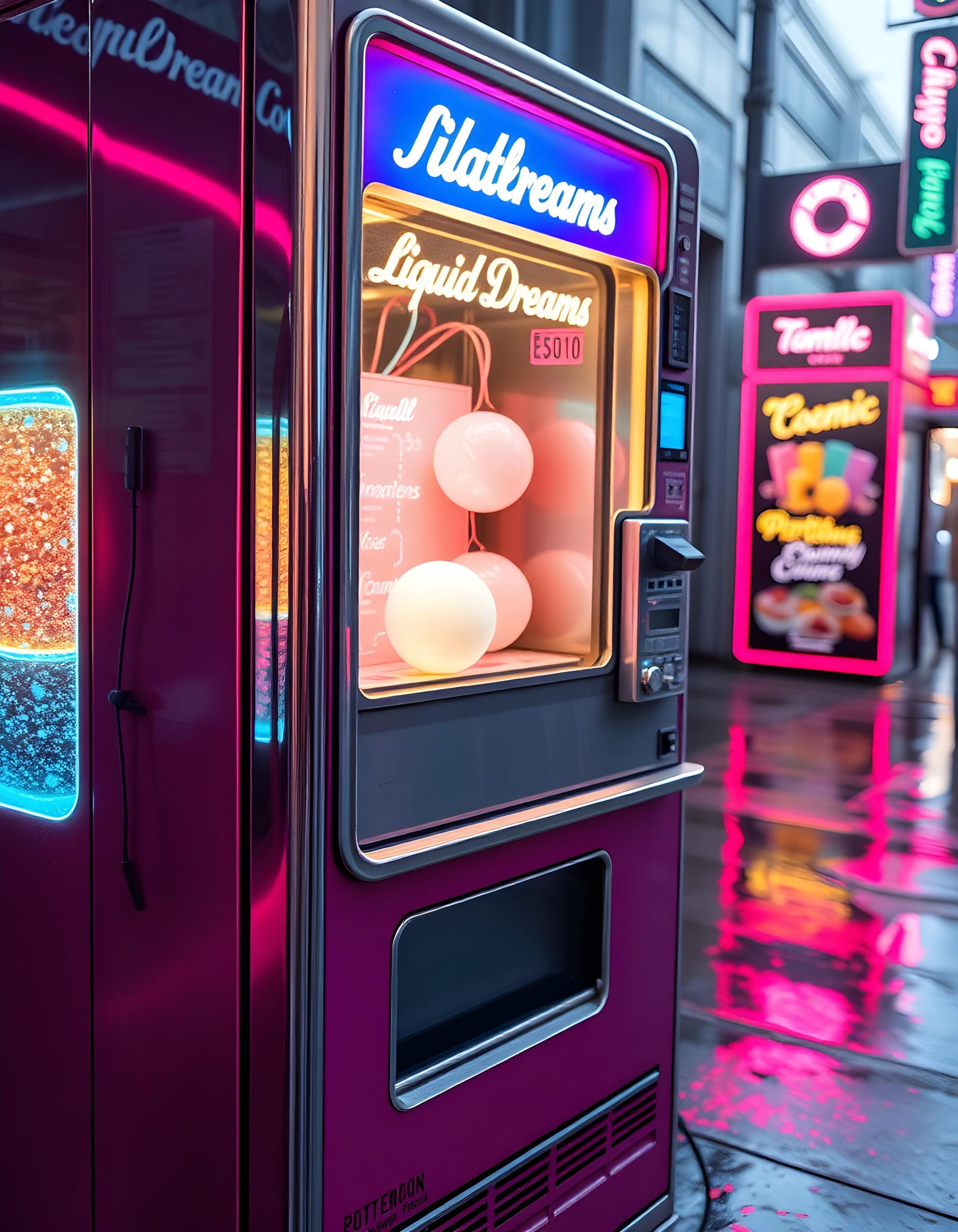 Retrofutu 5 Piece Gallery Wall Set Sci Fi Vending Machine Art Prints 